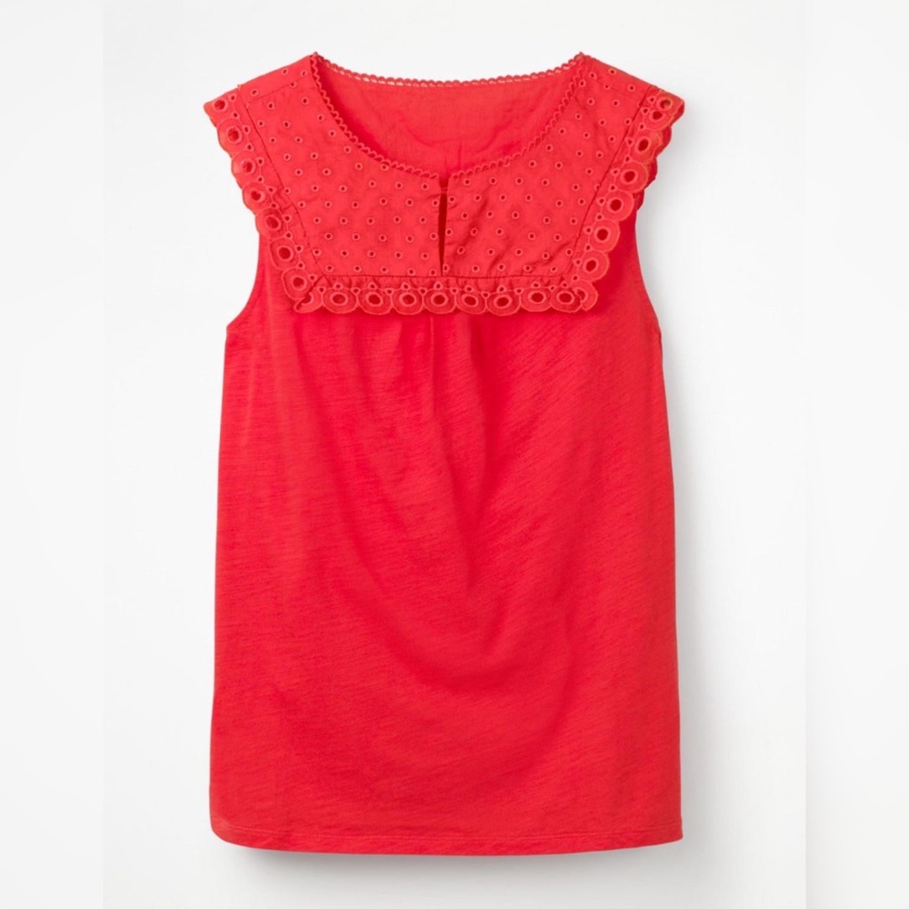 ๐HOST PICK | Boden โข Nella Eyelet Embroidered Jersey Sleeveless Top- Sunset - Picture 9 of 9